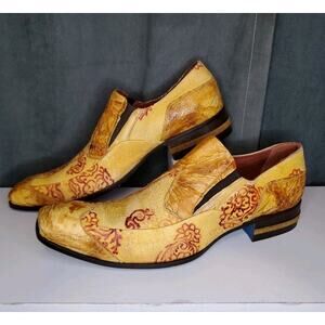 Jo Ghost Italian Yellow Crocodile Leather Loafers Vero Cuoio Shoes EU45 US 12.5